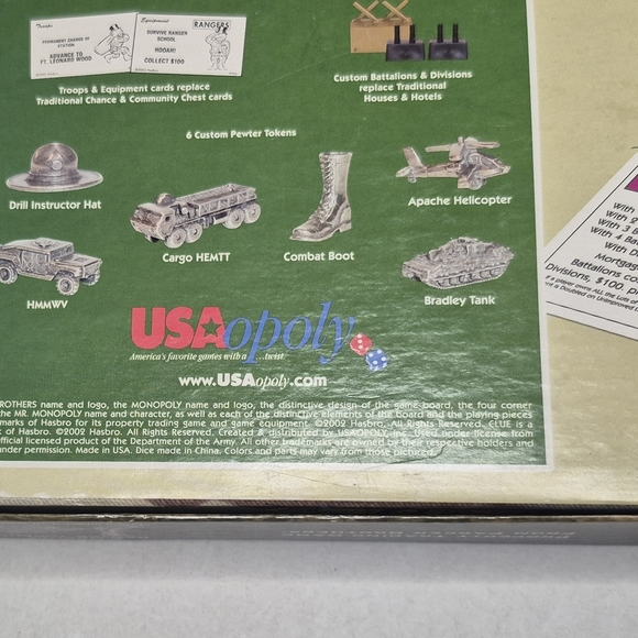U.S. Army Edition Monopoly New Sealed Pieces Collector’s Board Game Parker Bro - Picture 10 of 12
